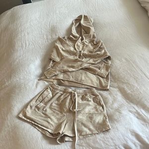 Carbon 38 tie dye shorts and hoodie set